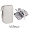 Petit sac organisateur d'accessoires électroniques gris classique à double couche - Petit 2 Niveaux / Gris clair