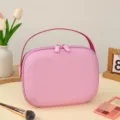 Trousse de maquillage en EVA rose portable pour voyage avec poignée et double zip - Sans Plaque / Rose Fille