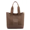 Minimalist brown Japanese style canvas tote bag with thick handles for daily commute. - Handbag Style / Brown / L