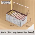 Large houndstooth 9-compartment clothing storage box with transparent lid and handle - Houndstooth / 9-Compartment Pack