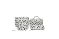 Elegant quilted floral makeup bag 4-piece set including drawstring pouch and pencil case - 25*16*16cm / Large Makeup Case / Black Rose