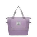 Large lavender waterproof travel gym bag featuring handles and front zipper pocket - 41*21*40cm / Grape Purple with Pocket