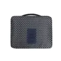 Navy blue floral pattern travel cosmetic bag with large capacity and waterproof fabric - Navy Stars