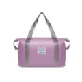 Sac de voyage violet étanche sac de sport avec sangles grises et étiquette logo - 41*21*40cm / Violet Raisin sans Poche
