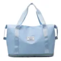 Grand sac de voyage bleu clair étanche pour fitness, sport et rangement de bagages - 41*21*40cm / Bleu sans Poche