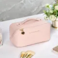 Cherry blossom pink waterproof cosmetic bag for large travel storage - Roman Column Sakura Powder / Customizable Logo