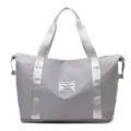 Grand sac de voyage et de sport gris imperméable avec sangles argentées pour rangement extérieur - 41*21*40cm / Gris sans Poche