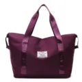 Sac de sport et voyage imperméable violet foncé avec design pliable et écusson blanc - 41*21*40cm / Fuchsia sans Poche