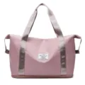 Large pink waterproof travel gym bag with durable handles for sports and weekend trips - Sakura Pink