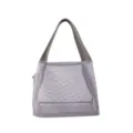 Light lavender nylon mesh storage bag with grey handles for bathroom and beach use - 23cm * 22cm * 15cm / Gray