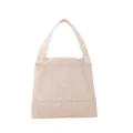 Portable beige nylon mesh storage organizer bag featuring durable reinforced top handles - 23cm * 22cm * 15cm / Off White