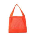 Fluorescent orange nylon mesh handheld storage bag for beach or bathroom toiletries - 23cm * 22cm * 15cm / Orange