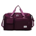 Purple fitness duffle bag with dry wet separation for travel and sports - Fuschia