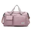 Durable dusty pink sports fitness bag with shoe compartment and dry wet separation - Sakura Pink