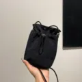 Minimalist black drawstring mini crossbody phone bag featuring a thin shoulder strap - 12*18*4 / Urban Minimalist (7.17-H.) / Black