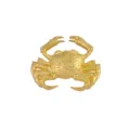 Broche crabe dorée élégante avec textures détaillées pour accessoires de mode - Style de Crabe(251029-1) / Or