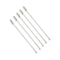 Set mit fünf minimalistischen silbernen Anstecknadeln für DIY-Broschen-Modeschmuck - 5er Set / 70mm / Weißgold