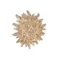 Vintage gold sun face brooch with textured 3D lava metallic relief fashion pin jewelry - Gold