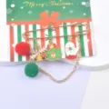 Festliche Weihnachts-Sicherheitsnadel Brosche mit Rentier- und Schneeflocken-Anhängern - Schneeflocke Rentier Stil (02) / Gold