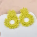 Modische übertriebene handgefertigte Rocailles-Ohrringe in leuchtendem Gelbton - Übertriebener Runder Ring-Stil / Gelb