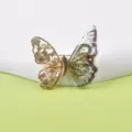 Elegante Schmetterlingsbrosche aus Goldmetall mit Strass und tollen Glitzerflügeln. - Stil 02 Grüner Schmetterling