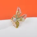 Zierliche Bienen-Insekten-Brosche mit Strasskristallen und durchsichtigen Flügeln - Stil 04 Grüne Biene
