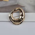 Elegant gold-plated irregular geometric molten circle brooch for modern fashion suits - Gold
