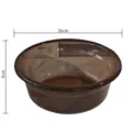 Transparent brown plastic wash basin, thickened large durable face washing basin for home. - M / Brown