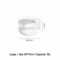 Portable collapsible folding wash basin 10L transparent travel laundry bucket 30x17cm - 10L / Large (30x17cm)