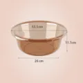 Transparent thick plastic wash basin extra large brown household washbowl 33.5cm wide - Extra Large / Coffee