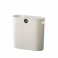 Papelera blanca delgada, cesta rectangular estrecha con asas para uso doméstico en casa. - Blanco