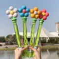 Bunte Blumen Seifenblasenstab Outdoor Spielzeug, handgehaltene transparente Seifenblasenstäbe. - Blume Seifenblasenstab