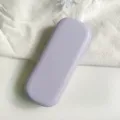 Minimalist lavender PU leather glasses case, portable hard shell protective storage box for women and men. - Taro Purple