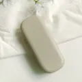 Simple PU leather glasses case, portable hard shell sunglasses storage box cream color variant. - Premium Grey