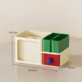 Boite de rangement de bureau coloree avec tiroirs organisateur de papeterie multifonctionnel. - Style Combiné