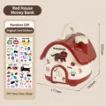 Rotes Haus Sparschwein mit Griff Munzeinfach und niedlichen Aufklebern fur Kinder Spielzeug Box. - Rotes Haus Spardose / Rot