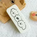 Joli étui à lunettes blanc avec motif de chien mignon, boîte de rangement rigide portable. - Trois Chiots
