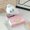 Joli ensemble agrafeuse lapin de dessin animé avec mini agrafeuse rose et boîte d'agrafes chat bureau. - Agrafeuse Babunini / 1 Pièce / Rose