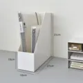 White desktop file organizer storage box Muji style plastic book stand for student dorm - White Bookends