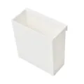White hanging storage box desk organizer, minimalist plastic file holder for dorm use. - Single-Compartment Hanging Pen Holder