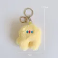 Fluffy yellow plush keychain bag pendant cute cartoon doll student gift accessories - Yellow Bumpy Monster