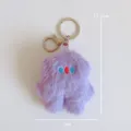 Cute purple fluffy monster keychain plush backpack pendant for women and girls daily use. - Purple Monster Style