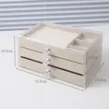 Transparente Acryl 3-Schichten Schmuckschatulle mit beigefarbener Samtverkleidung neu - Dreilagig / Eleganter Beige