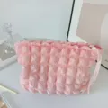 Sac à cosmétiques rose nuage bulle pochette de maquillage matelassée trousse de toilette. - Rose Coquillage