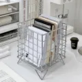 Panier de rangement de bureau en fil de fer organisateur esthétique pour bureau dortoir. - Argent