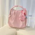Bolsa cosmetica de nube rosa, neceser de viaje de gran capacidad, bolso de mano. - Colgante de Flor Rosa / Rosa