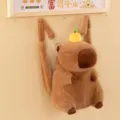 Zaino in peluche capibara carino borsa a spalla morbida animale per uso quotidiano - Arancia gialla