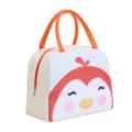Carina borsa termica manico arancione portatile tela scatola pranzo borsa quotidiana - Pinguino beige