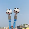 Joli bâton à bulles de dessin animé panda mignon avec tube de liquide clair pour enfants - 1 petit panda volant (Petite taille)