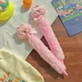 Cute plush ballpoint pen giant fluffy pen creative animal design student gift pink - Rabbit / 0.5mm